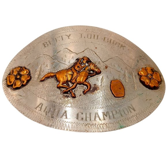 Ricardo | Accessories | Barrel Racing Champion Belt Buckle Vintage Aqha ...